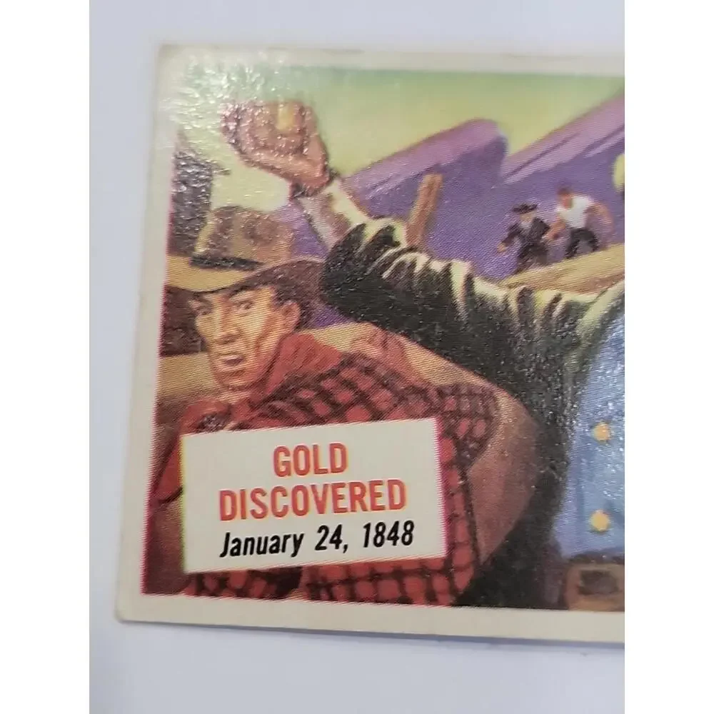 VTG 1954 Topps Scoops #35 Gold Discovered Card Rush Nevada California - Picture 7 of 8